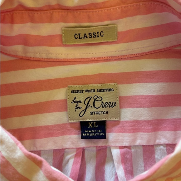 J. Crew Pink and White Striped Button Down Shirt - Picture 2 of 6